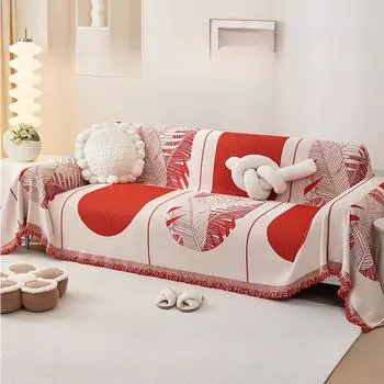 Двустороннее полотенце для дивана в стиле Ins, универсальное синельное полотенце Four Seasons, приятный для кожи чехол, нескользящая ткань, защищающая от кошачьих царапин, ткань для чехла на диван 180*130cm
