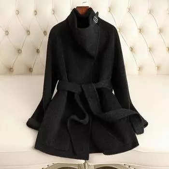 Двустороннее шерстяное пальто осень-зима новый нишевый дизайн высококлассный темперамент шерстяное пальто женское S100-120