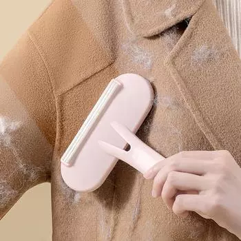 Двустороннее средство для удаления ворса, пластиковое средство для удаления шерсти домашних животных, тканевая бритва для одежды, щетка для чистки ковров, инструменты для чистки волос кошек и собак 1 pcs розовый