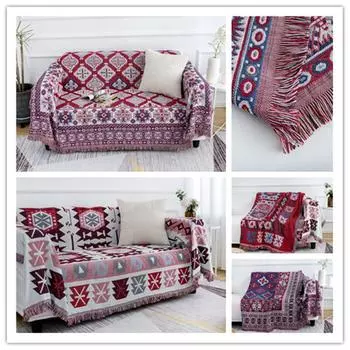 Двустороннее утолщенное полотенце для дивана с полным покрытием, сезонный чайный столик, уличная скатерть, походное одеяло 90*90cm