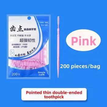 Двусторонние одноразовые зубочистки в пакетиках для чистки между зубами 200 sticks per bag