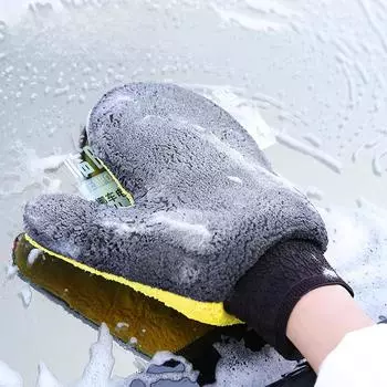 Двусторонние перчатки из кораллового флиса для уборки дома и автомобиля