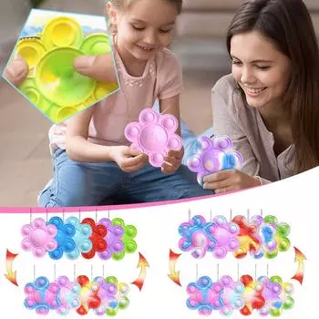 Двусторонние переворачивающиеся сенсорные игрушки с подсолнухом для детей и взрослых, меняющие лицо