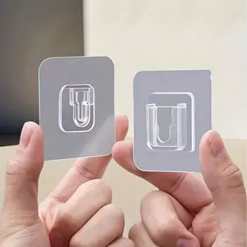 Двусторонние самоклеящиеся настенные крючки бесшовные и невидимые, используются для подвешивания тяжелых предметов в ванных комнатах и кухнях. 10pc