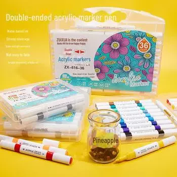 Двусторонний акриловый маркер на водной основе с треугольной ручкой для рисования, раскрашивания и черчения