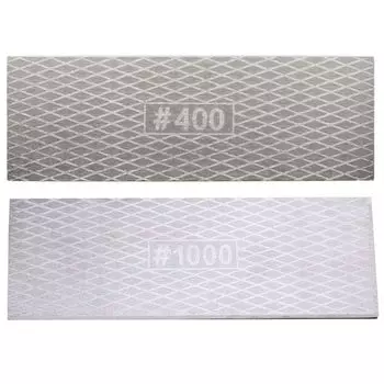 Двусторонний алмазный точильный камень PLEAVIT, #400/#1000, Средний точильный камень, Финишный, Плоская кромка, 205 x 70 x 8 мм
