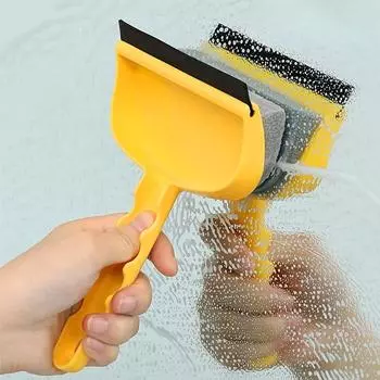 Двусторонний бытовой очиститель окон, щетка для чистки плитки в ванной, скребок для окон, инструмент для чистки зеркал синий