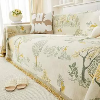 Двусторонний чехол для дивана, высококачественный, универсальный, всесезонный, пылезащитный, с рисунком дерева желаний, шенилл, устойчивый к царапинам, полотенце для дивана 180*130