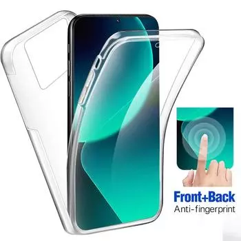Двусторонний чехол для телефона на 360 градусов для Xiaomi Redmi Note 12 Pro 12S 13C Mi 13T Pro Poco X5 Pro 5G 4G, прозрачный противоударный мягкий чехол из ТПУ For Xiaomi Mi 13T Pro чистый