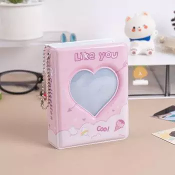 Двусторонний фотоальбом с сердечками для хранения фотографий, вырезанный дизайн, мини-альбомы для сбора фотографий фиолетовый