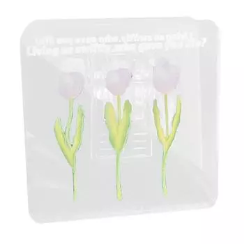 Двусторонний фотозажим с акриловым узором тюльпана, многофункциональный прозрачный зажим для бумаги светло-розовый