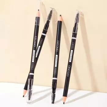 Двусторонний карандаш для бровей GECOMO, стойкие пигментированные цвета без размазывания.