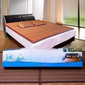 Двусторонний коврик из бамбукового угля: Зимнее/летнее использование, ротанговый ледяной шелк татами 180x200 cm кофейный