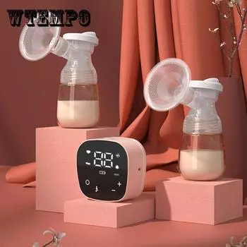 Двусторонний молокоотсос электрический молокоотсос для беременных женщин послеродовой автоматический массажер безболезненный инструмент для доения 180ml розовый