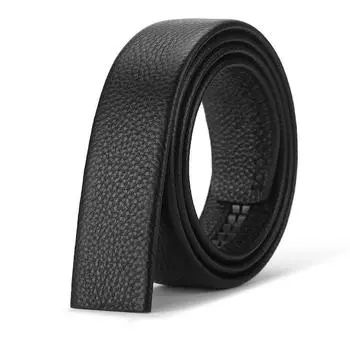 Двусторонний мужской ремень из коровьей кожи первого слоя, мужской ремень из автоматической кожи 3,5 дюйма с подгибом, прозрачная окрашенная полоска без головки 110
