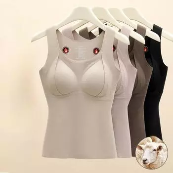 Двусторонний начесанный кашемировый шелковый пояс с интегрированной накладкой на грудь плюс бархатный терможилет женское бесшовное нижнее белье для ношения как снизу, так и сверху M