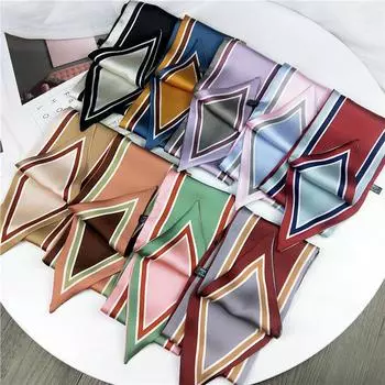 Двусторонний остроконечный шарф для женщин на весну и осень. Тонкая и длинная лента для сумки на запястье. Универсальный декоративный маленький шарф. 86*10cm