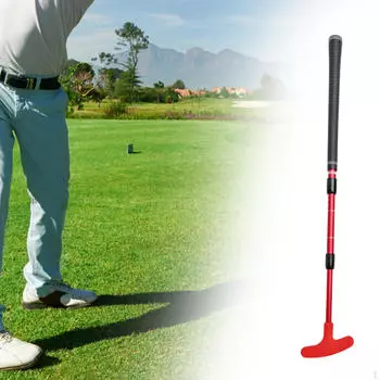 Двусторонний паттер для гольфа для всех возрастов, тренировочный инструмент для правшей и левшей Red and Red Head