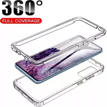 Двусторонний прозрачный чехол для мобильного телефона 360 Protection TPU Anti-drop для IPhone Samsung Huawei