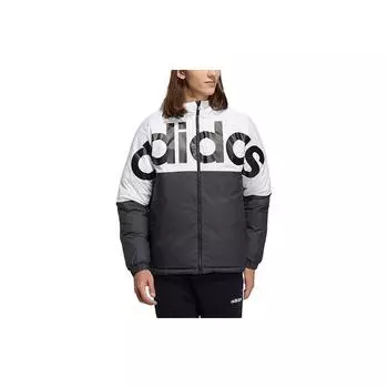 Двусторонний пуховик Adidas Neo с цветными блоками и большим логотипом, мужская верхняя одежда, черный H45282 S