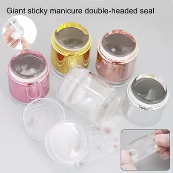 Двусторонний штамп для французского нейл-арта со скребком для ногтей, силиконовая прозрачная головка, шаблон для штамповки ногтей для маникюра своими руками розы красного