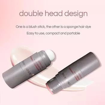 Двусторонний спонж HERORANGE, одноцветный карандаш для румян, натуральный цвет, стойкие кремовые румяна, легко носить с собой