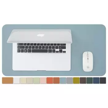 Двусторонний стол из натуральной пробки, большой стол для мыши, водонепроницаемая клавиатура, идеально подходит для коврика из ПУ, подкладки, защитного коврика, для офиса/дома/игры/украшения (Светло-голубой,