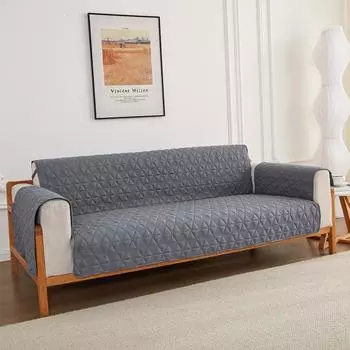 Двусторонний водонепроницаемый чехол для дивана, чехол для дивана, кресла, дивана - полиэстер, допускается размещение с домашними животными, защита для дивана в классическом стиле с шестигранным узором One Seater чёрный