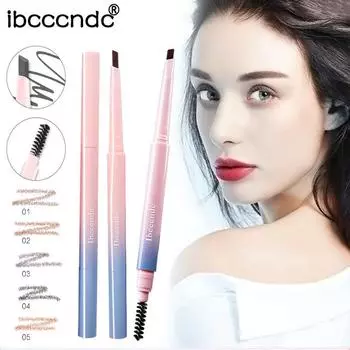 Двусторонний вращающийся карандаш для бровей с кисточкой, водостойкий и устойчивый к поту, долговечный карандаш для макияжа для бровей для начинающих 01