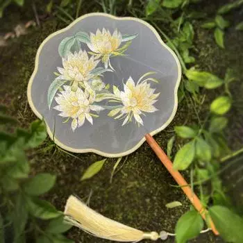 Двусторонний вышитый веер для классических танцев