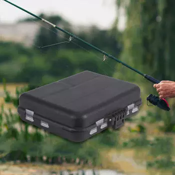 Двусторонняя коробка для рыболовных снастей, многофункциональный кейс с съемными перегородками, водонепроницаемый крючок black