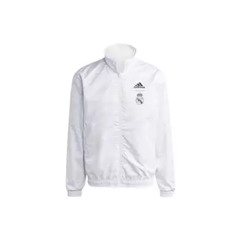 Двусторонняя куртка Adidas с вышитым буквенным логотипом и воротником-стойкой, мужские куртки белого цвета HT6458 XXL