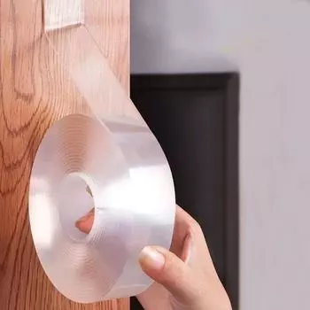 Двусторонняя лента, акриловая прозрачная клейкая нанолента, прочная липкая лента, многоразовая водонепроницаемая монтажная лента 0.79in-2cm&39in-1M&0.04in-1mm