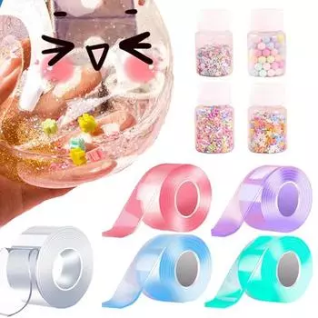 Двусторонняя лента из вспененного материала, которую можно выдувать, блестящий клей, водонепроницаемая уплотнительная лента, изготовление игрушек, улучшение дома для мастерства своими руками фиолетовый