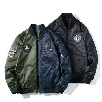 Двусторонняя мужская куртка весна-осень тонкое пальто M чёрный