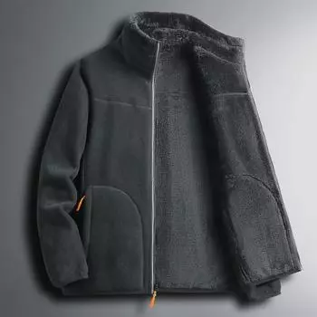 Двусторонняя одежда, удобная толстовка с капюшоном из флиса и флиса, мужское зимнее пальто из кораллового флиса для мужчин и женщин среднего возраста, зимняя одежда для пар L