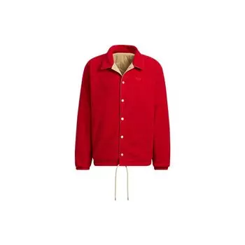 Двусторонняя однобортная хлопковая куртка Adidas Originals Мужская верхняя одежда красная HY7291 S