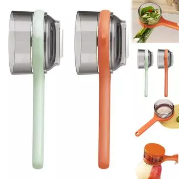 Двусторонняя овощечистка из нержавеющей стали с ящиком для хранения, овощечистка с ящиком для хранения One Size зелёный