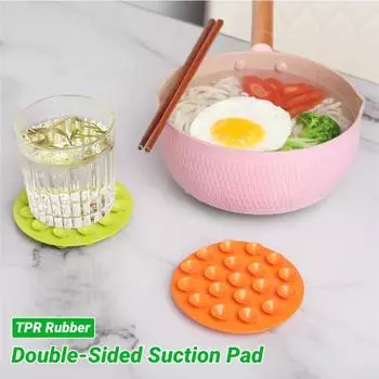Двусторонняя присоска, противоскользящая резиновая чашка для кормления TPR, подставка для столовых приборов для гостиной зелёный
