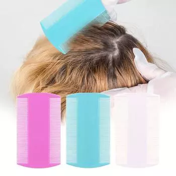 Двусторонняя расческа от вшей, ультра плотная расческа с зубцами, распутывание влажных и сухих волос, удаление перхоти, очищение кожи головы белый