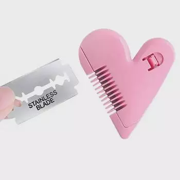 Двусторонняя расческа в форме сердца для подравнивания челки Heart-shaped hair cutting tool
