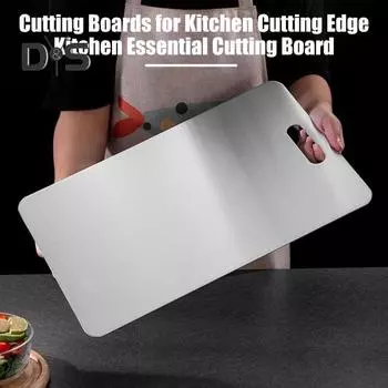 Двусторонняя разделочная доска для кухни, быстроразмораживаемая, устойчивая к трещинам разделочная доска из нержавеющей стали для мяса, фруктов, овощей A