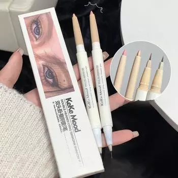 Двусторонняя ручка Silkworm Pen двойного назначения, осветляющая и осветляющая ручка Silkworm, матовая перламутровая жидкая подводка для глаз для женщин