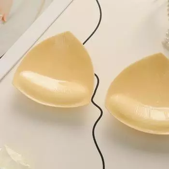 Двусторонняя ручная кисть с клеевым наконечником треугольная накладка на грудь вставка утолщенная невидимая увеличивающая самоклеящаяся подушечка для бюстгальтера верхняя тонкая и нижняя толстая губчатая подушечка S