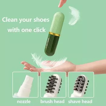 Двусторонняя щетка для чистки обуви с мягкой щетиной и бутылочками с дозатором жидкости, инструменты для чистки, доска для одежды, замшевая щетка для обуви