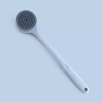 Двусторонняя силиконовая щетка для спины с длинной ручкой, скраб для тела, банная щетка, скраб для массажа спины от грязи, массажная щетка для душа, щетка для отшелушивания синий