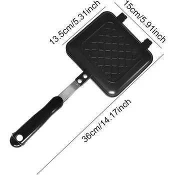 Двусторонняя сковорода, антипригарное покрытие для приготовления сэндвичей и панини, сковорода для вафель, блинов, кухонная сковорода для приготовления сэндвичей с тортильями чёрный