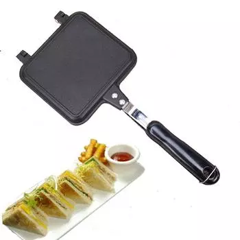 Двусторонняя сковорода с плоским дном, сковорода для выпечки тостов, хлеба, домашняя сковорода для сэндвичей с антипригарным покрытием