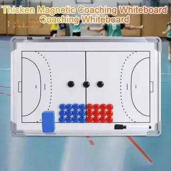 Двусторонняя спортивная футбольная тренерская доска, износостойкая, многоразовая, тактическая, стираемая, белая доска с магнитными маркерами белый