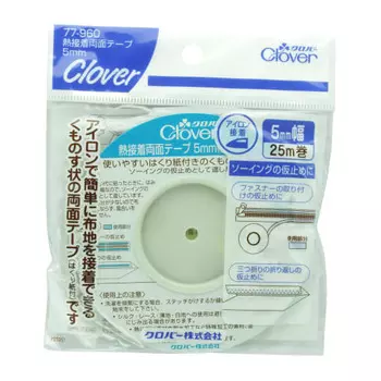 Двусторонняя термолента Clover белая 5 мм